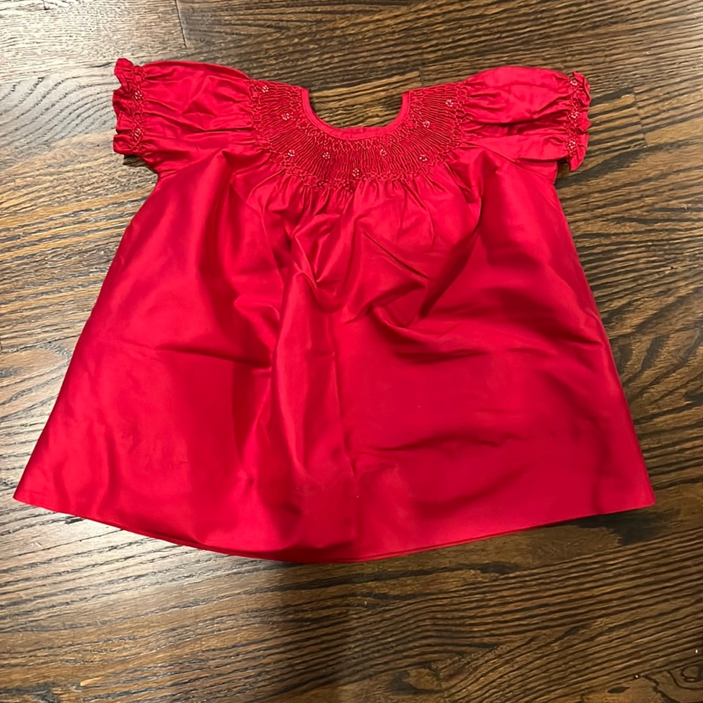 Strasburg silk holiday red dress - size 3m